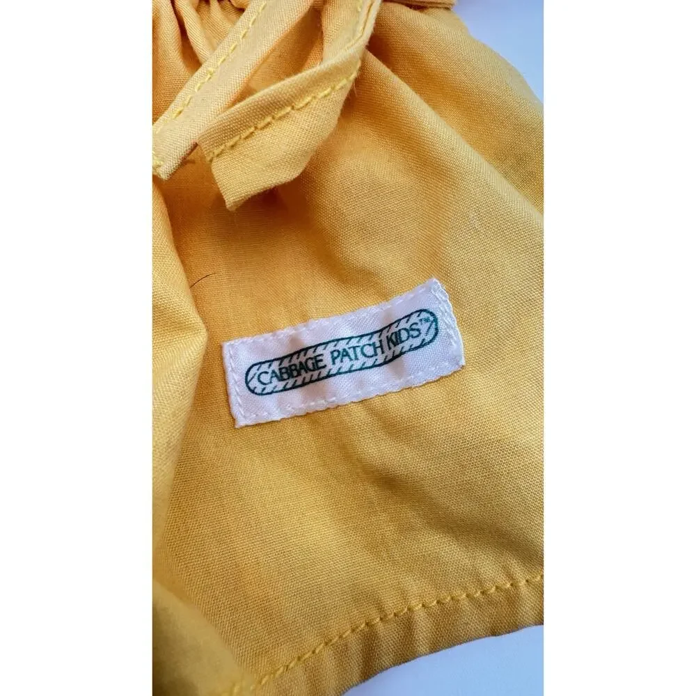 Vintage Cabbage Patch Kids Dress yellow Shoulder Ties Bloomers flowers